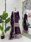 Purple Elegant Chinon Silk Ensemble – Top, Plazo & Dupatta ClothsVilla
