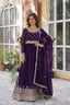 Purple Elegant Faux Blooming Embroidered Gown with Dupatta