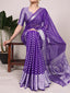 Purple Elegant Nylon Georgette Saree with Zari Weaving & Viscose Border ClothsVilla