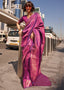 Purple Elegant Soft Banarasi Blended Silk Saree ClothsVilla