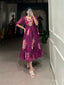 Purple Graceful Floral Georgette Frock – Ethnic Summer Collection