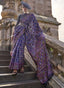 Purple Graceful Organza Silk Parsi Handloom Weaving Saree with Blouse Piece ClothsVilla