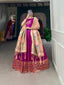 Purple Jacquard Silk Stitched Gown ClothsVilla
