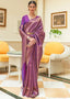 Purple Kanjivaram Silk Saree with Sequins Zari ClothsVilla