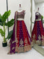 Purple & Maroon Designer Faux Georgette Embroidered Lehenga Choli Set with Dupatta ClothsVilla