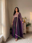 Purple Moss Silk Embroidered Gown ClothsVilla