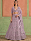 Purple Organza Embroidered Foil Mirror Work Lehenga Choli Clothsvilla