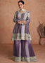 Purple Pakistani Outfit Wear Sharara Dress For Women Wedding Gharara Salwar Kameez With Embroidered Dupatta Bridesmaid's Wear Sharara Suit's ClothsVilla