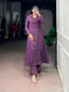 Purple Plain Top & Bottom Set ClothsVilla