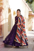 Load image into Gallery viewer, Purple Premium Designer Readymade Gown with Embroidered Zari &amp; Sequins ClothsVilla