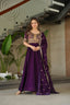 Purple Premium Vichitra Silk Gown with Sequins & Zari Embroidery ClothsVilla