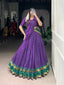 Purple Pure Chanderi Zari Weaving Lehenga Choli Set with Dupatta – Stitched Lehenga, Unstitched Blouse ClothsVilla