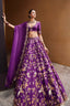 Purple Regal Thai Silk Lehenga Set with Sequins, Zari & Dori Work ClothsVilla