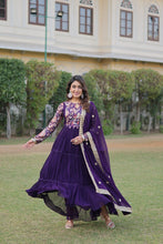 Load image into Gallery viewer, Purple Stunning Faux Georgette Gown Dupatta Collection in Vibrant Colors ClothsVilla