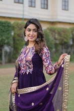 Load image into Gallery viewer, Purple Stunning Faux Georgette Gown Dupatta Collection in Vibrant Colors ClothsVilla
