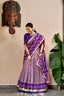Purple Tasar Silk Foil Print Lehenga Set ClothsVilla