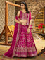 Rani Pink Dola Silk Jacquard Embroidered Lehenga Choli Clothsvilla