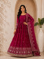 Rani Pink Satin Anarkali Gown ClothsVilla