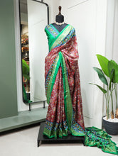 Load image into Gallery viewer, Red Color Patola Printed Dola Silk Saree Clothsvilla
