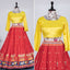 Red Color Vaishali Silk Lehenga Co-ord Set with Fairy Sleeves ClothsVilla
