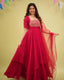 Red Crush Silk Embroidered Gown ClothsVilla