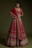 Red Elegant Rangoon Silk Lehenga Set with Sequins and Dori Work ClothsVilla