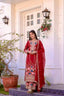 Red Heavy Chinon Silk Plazzo Set ClothsVilla