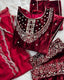 Red Heavy Pure Viscose Velvet Top with Plazzo & Dupatta Set - 5 mm Sequence Work and Fancy Sleeve ClothsVilla