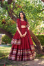 Red Pure Chanderi Elegance Stitched Lehenga Set with Zari Weaving – 3-Piece Ensemble ClothsVilla