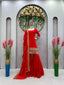 Red Stunning Faux Georgette Sharara Set – A Perfect Festive Ensemble ClothsVilla