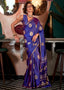 Royal Blue Glamorous Satin Silk Saree – Perfect for Cocktail & Dinner Parties ClothsVilla