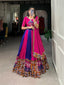 Royal Blue Vibrant Printed Silk Lehenga with Gamthi & Mirror Work ClothsVilla