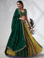 Royal Green Chiffon Lehenga Choli Set with Exquisite Sequin Embroidery & Threadwork ClothsVilla