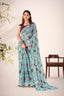 Sea Greeen Elegant Lurex Brasso Saree with Floral Viscose Brasso Work & Silk Blouse Piece