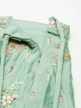 Load image into Gallery viewer, Sea Green Georgette heavy Sequinse embroidery Semi-Stitched Lehenga choli &amp; Dupatta Clothsvilla