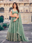 Sea Green Georgette Lehenga Choli Set with 7MM Sequins & Zari Embroidery ClothsVilla