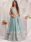 Sea Green Pure Chiffon Sequins and thread embroidery Semi-Stitched Lehenga choli & Dupatta ClothsVilla