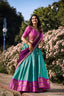 Sky Blue Breathtaking South-Indian Kanchipuram Silk Lehenga Choli Set with Zari Weaving ClothsVilla