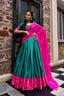 Sky Blue Cotton Silk South Indian Lehenga ClothsVilla