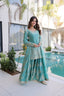 Sky Blue Crush Embroidered Kurti Sharara Set ClothsVilla