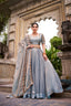 Sky Blue Designer Fendi Lehenga Choli Set with Sequins & Thread Embroidery Heavy Flair Stitched Lehenga with Dupatta ClothsVilla
