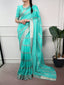 Sky Blue Dola Silk Saree with Zari Weaving ClothsVilla