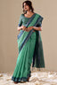 Sky Blue Elegant Banarasi Silk Blend Saree with Zari Woven Border ClothsVilla