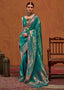 Sky Blue Elegant Blended Silk Banarasi Saree with Blouse Piece – Timeless Traditional Charm ClothsVilla