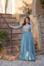 Sky Blue Premium Designer Readymade Gown with Dupatta ClothsVilla