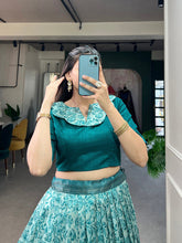 Load image into Gallery viewer, Captivating Teal Floral Co-ord Lehenga Set - Perfect for Weddings &amp; Festive Occasions ClothsVilla