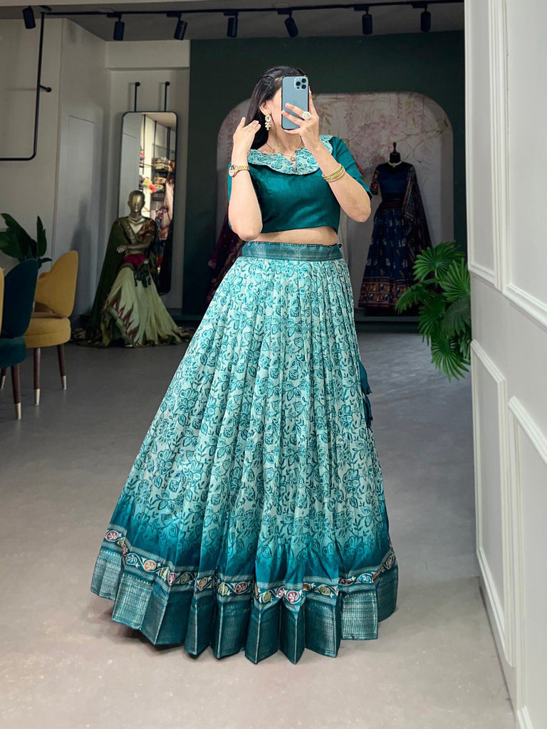 Captivating Teal Floral Co-ord Lehenga Set - Perfect for Weddings & Festive Occasions ClothsVilla