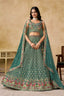 Teal Georgette Embroidered Lehenga Choli ClothsVilla