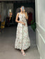 White Floral Georgette Frock in Modern Ethnic Style ClothsVilla