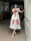 White Graceful Floral Georgette Frock – Ethnic Summer Collection